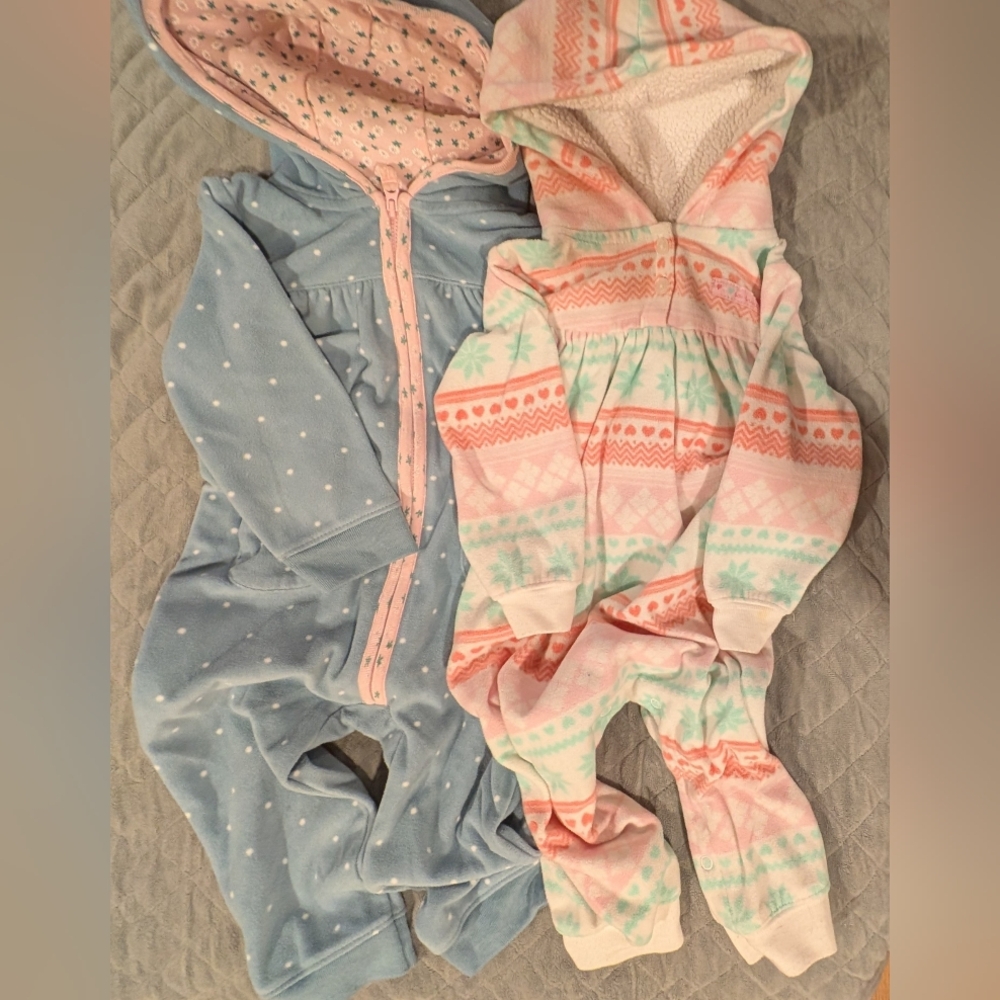 Carter's 18M Blue and Pink Patterned One Pieces